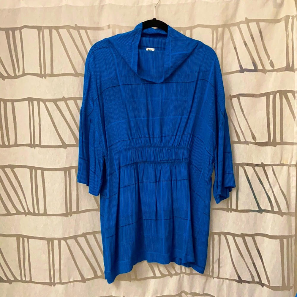 Blue Cowl Neck Tunic